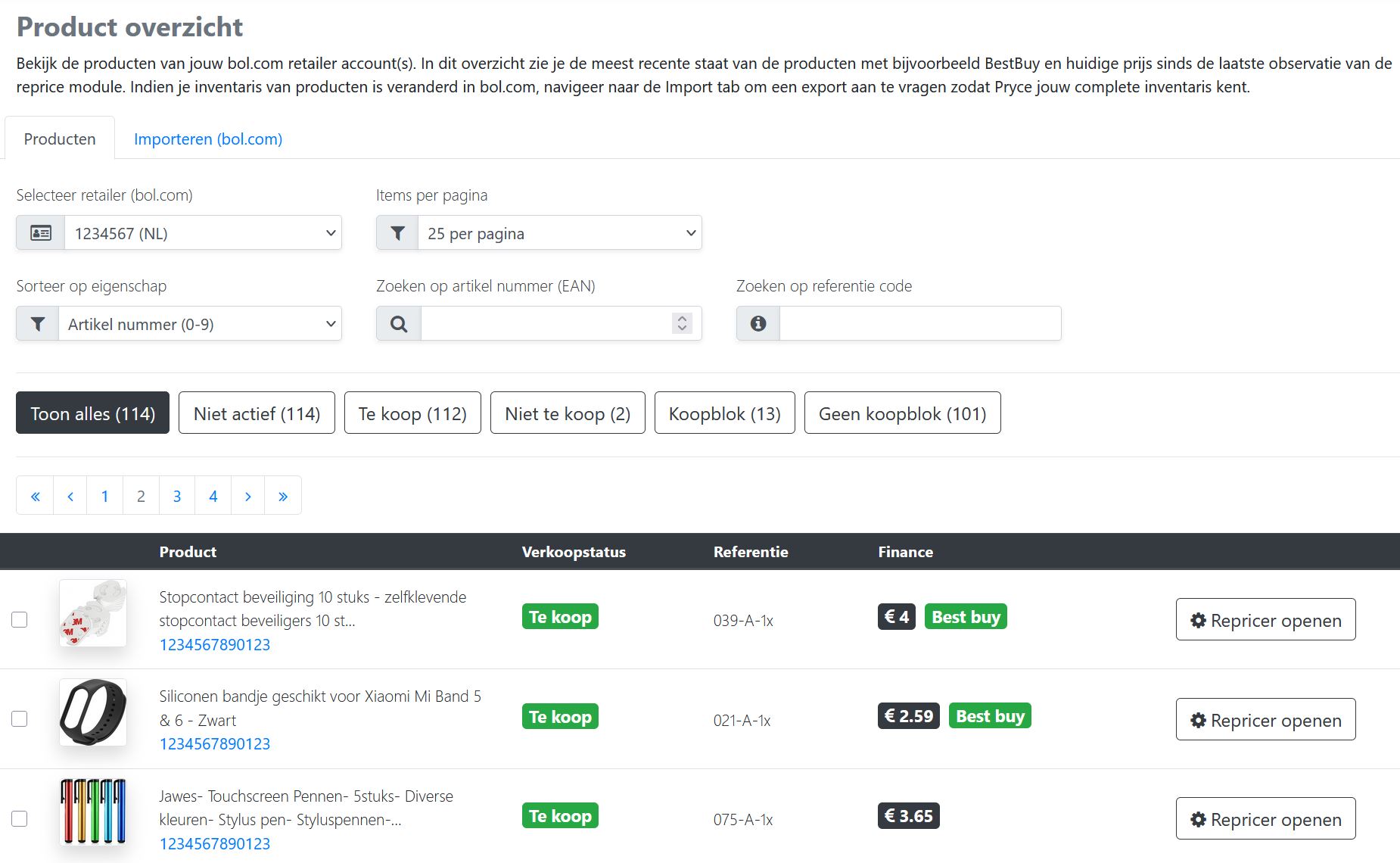 Pryce Dashboard Preview